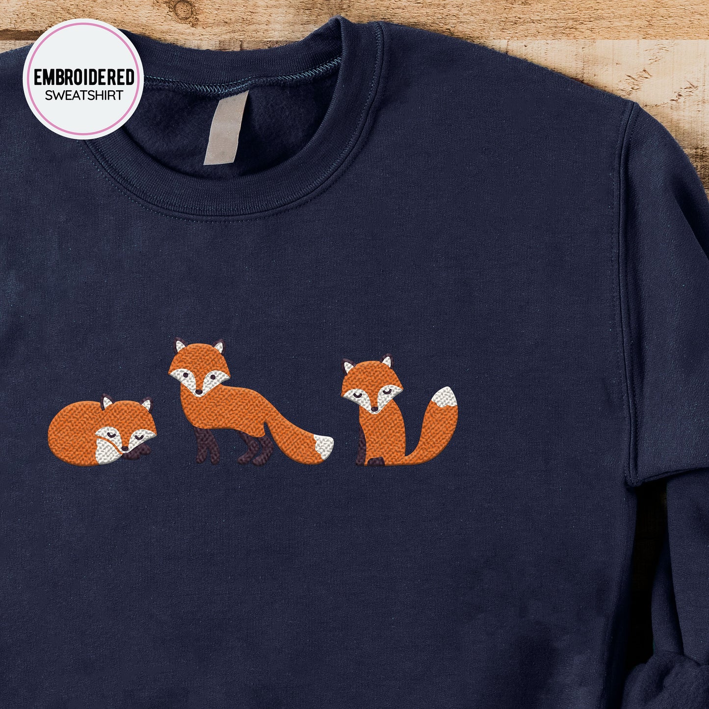 Foxes Embroidery Sweatshirt
