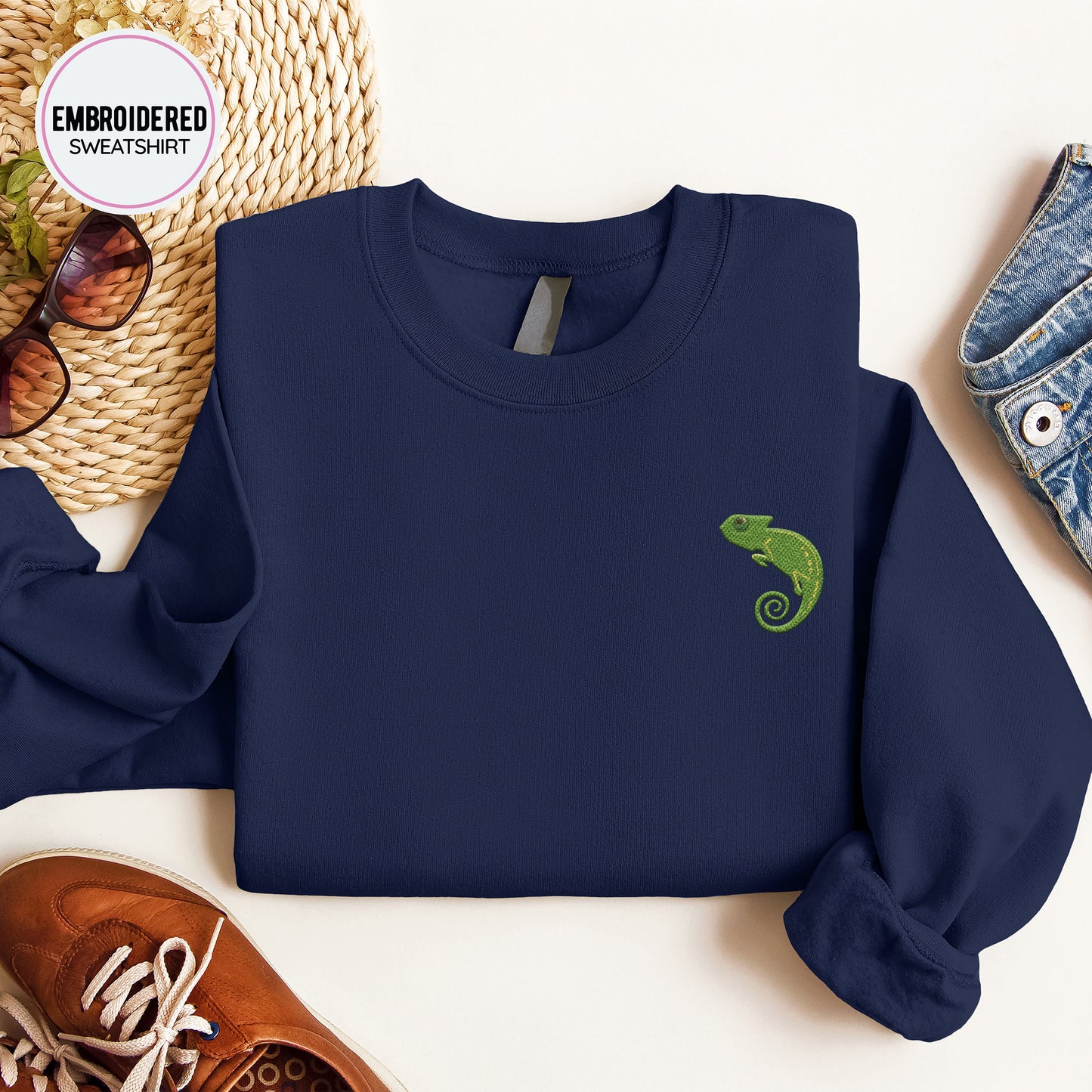 Chameleon Embroidery Sweatshirt