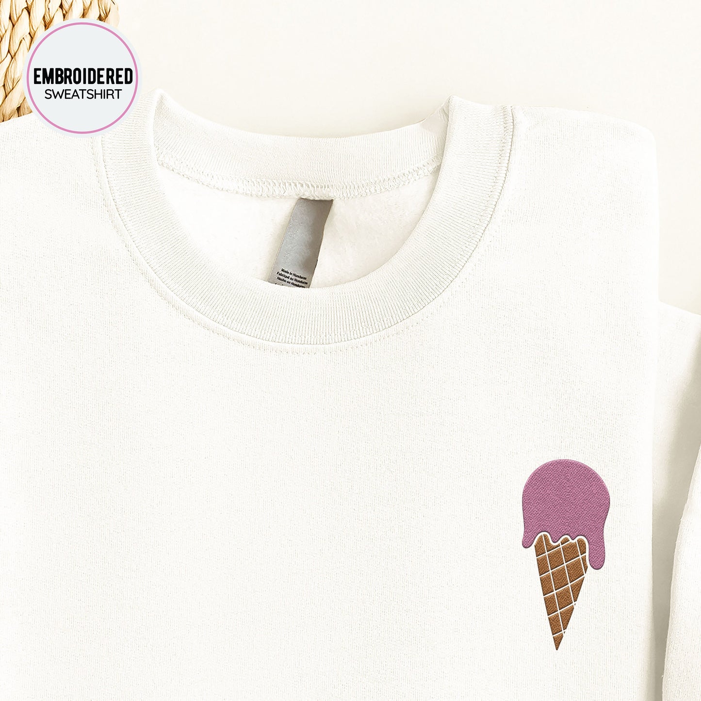 Ice Cream Embroidery Sweatshirt