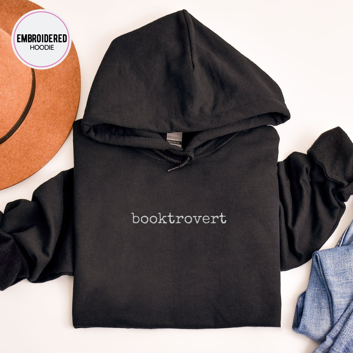 Booktrovert Embroidery Hoodie