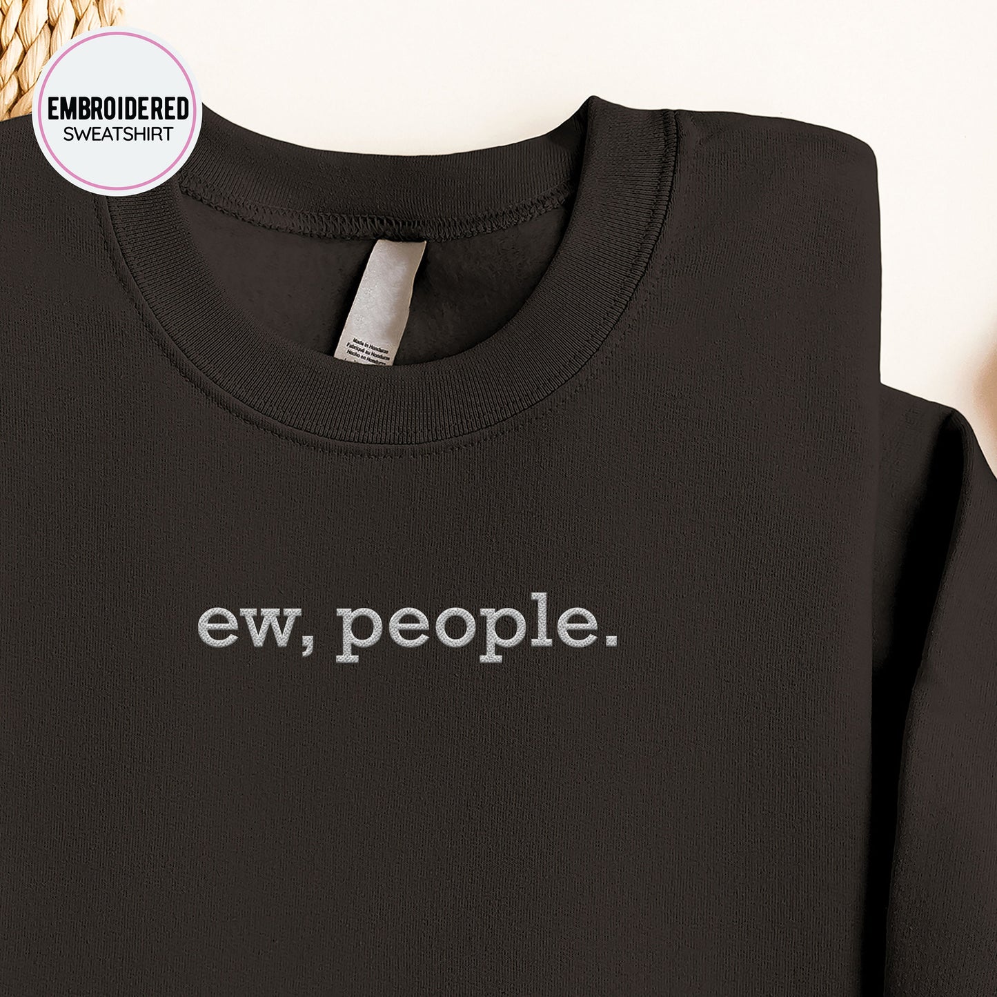 Ew People Embroidery Sweatshirt