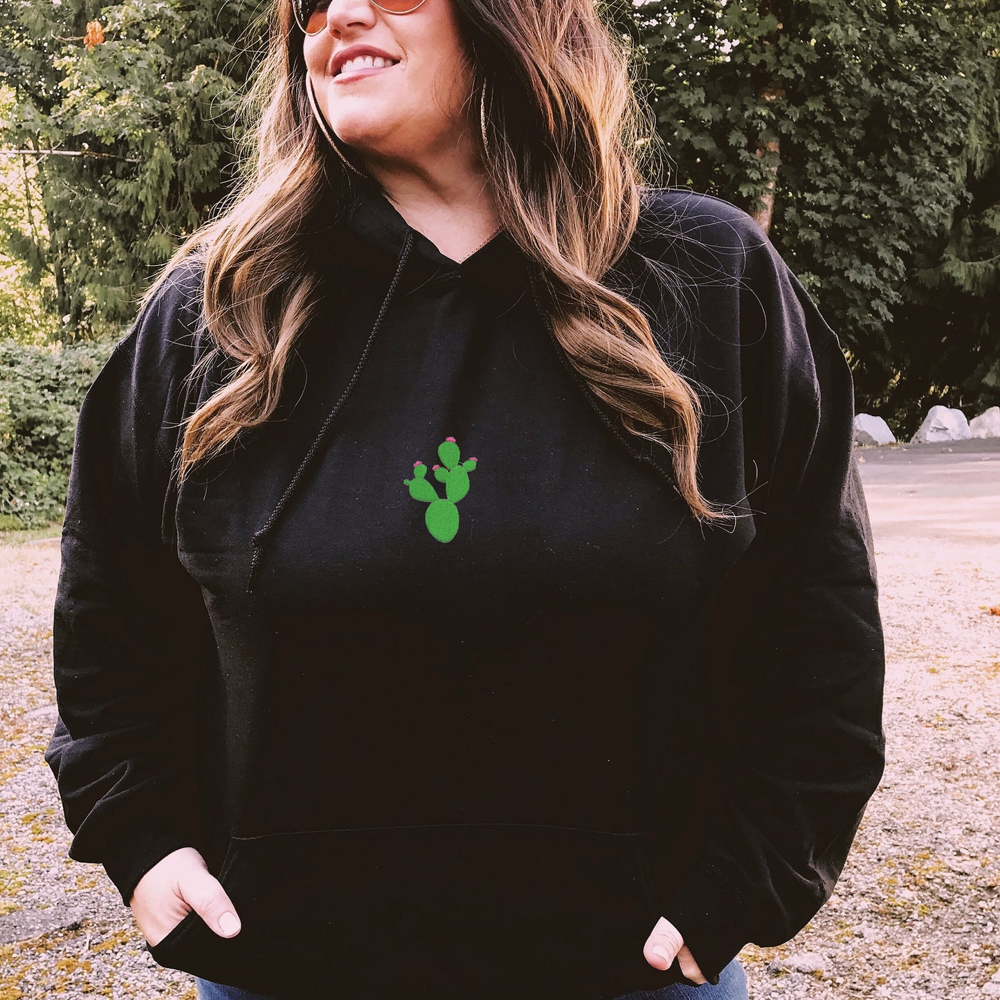 Cactus Embroidery Hoodie