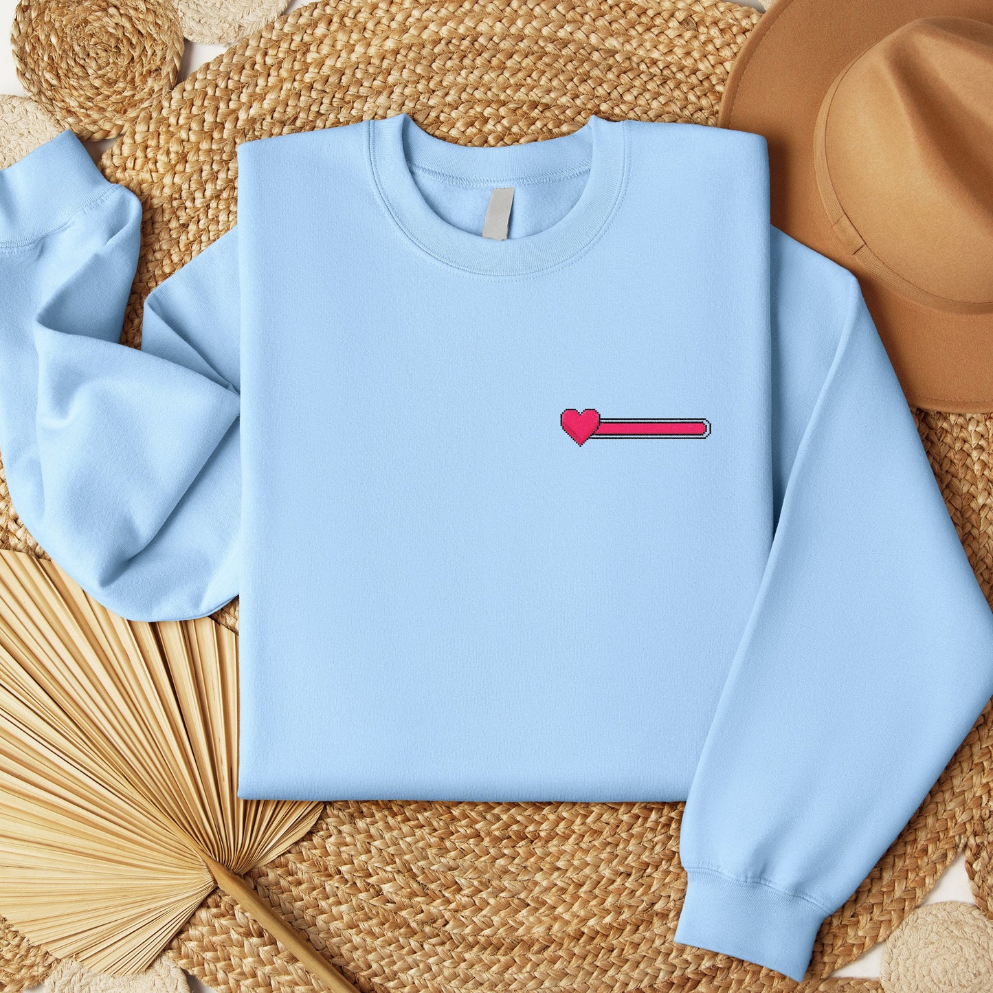 Full Gaming Heart Embroidery Sweatshirt