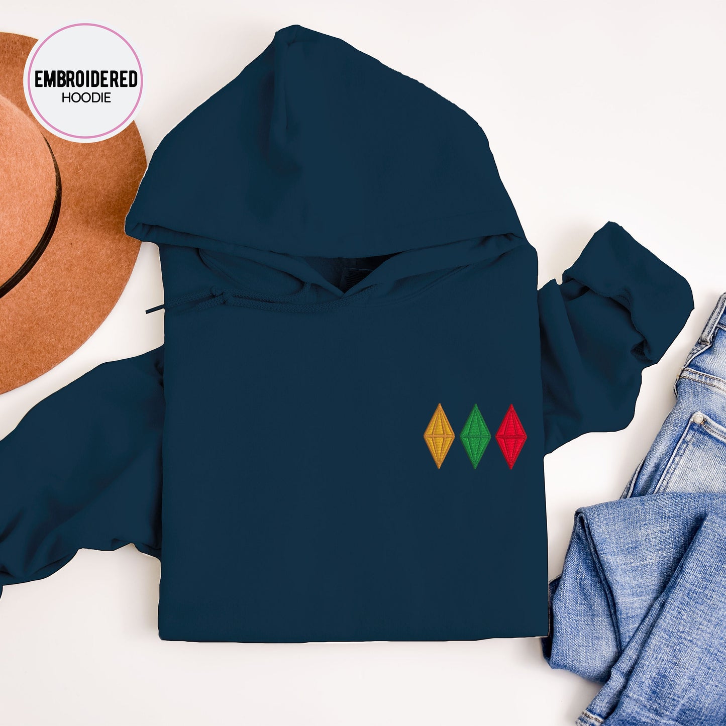 Sims Blobs Embroidery Hoodie