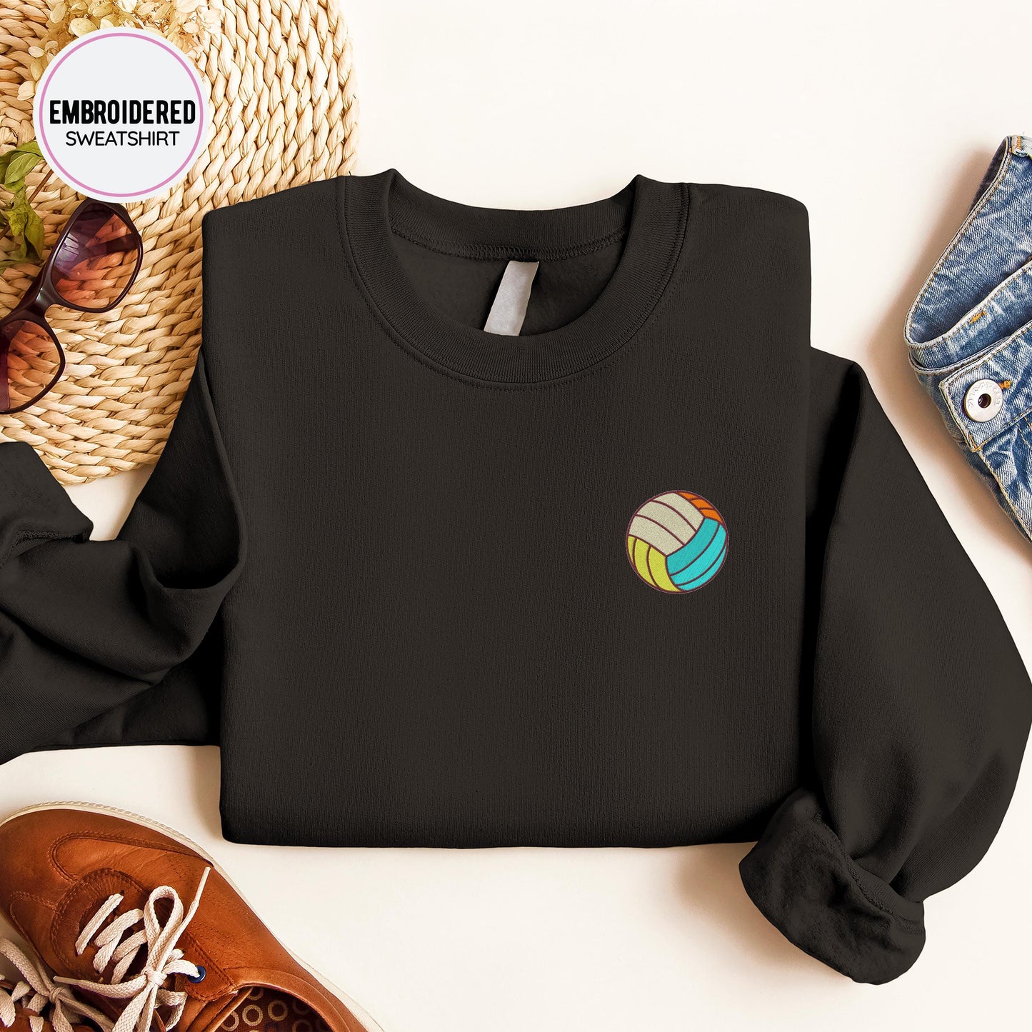 Volleyball Embroidery Sweatshirt