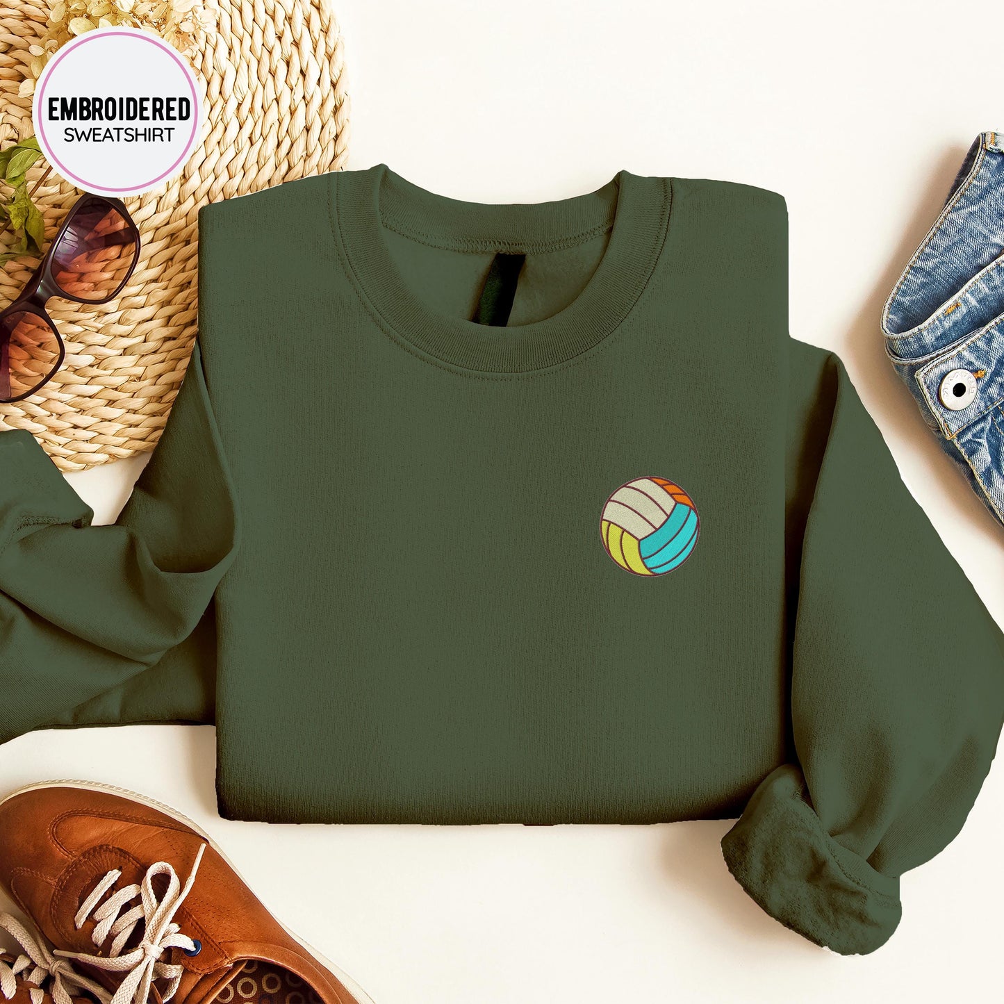 Volleyball Embroidery Sweatshirt