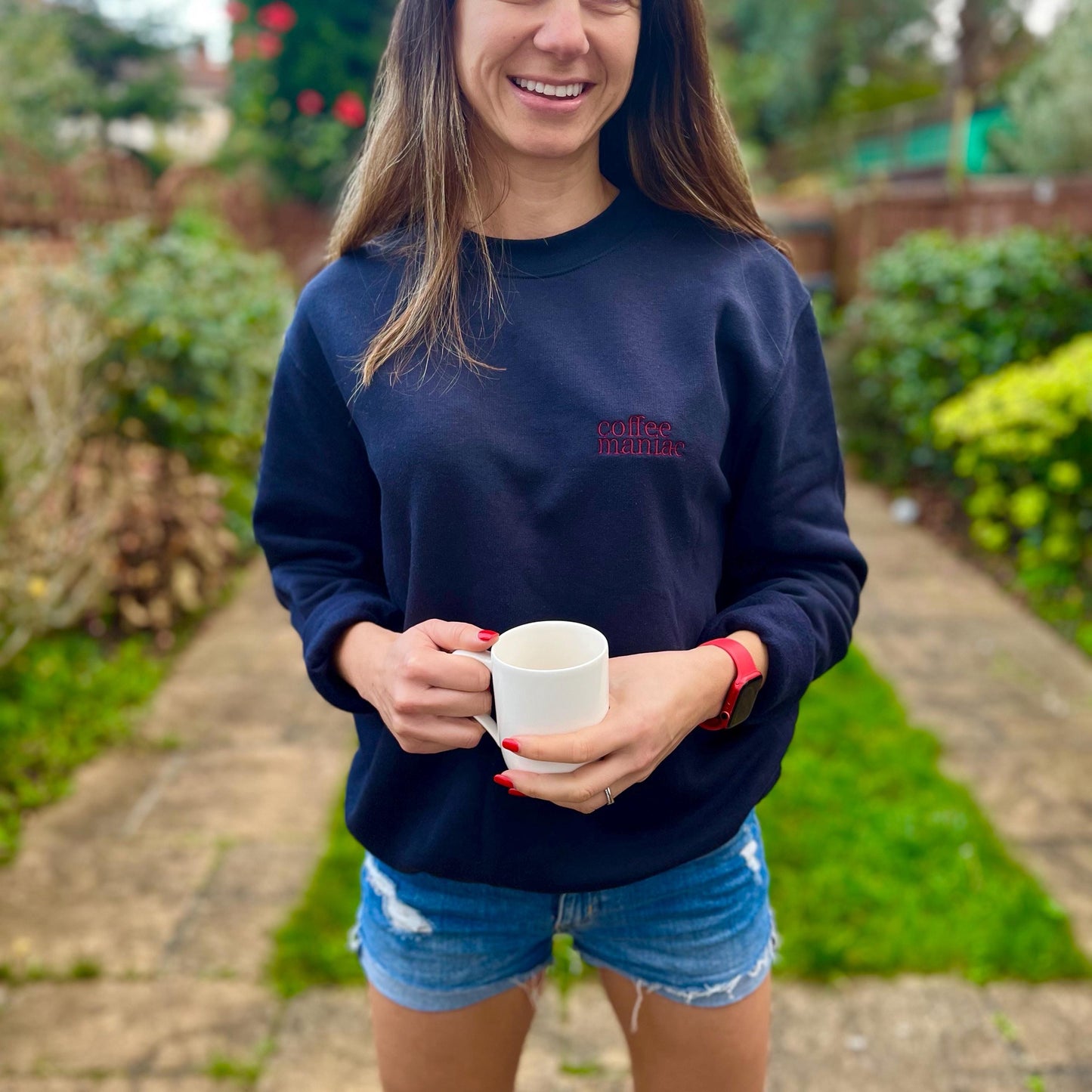 Coffee Maniac Embroidery Sweatshirt