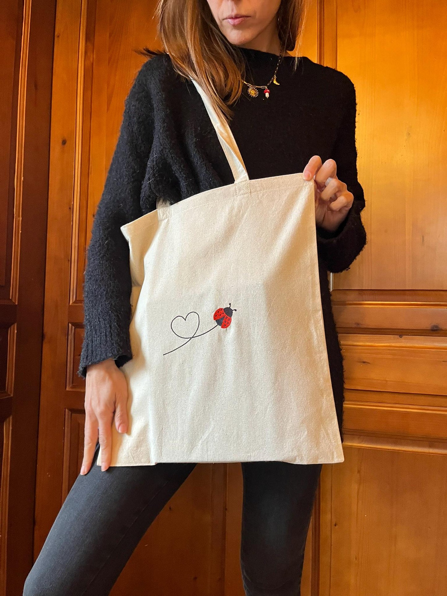 Ladybug Embroidery Bag