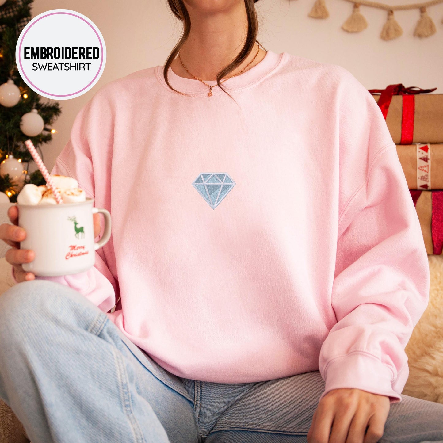 Diamond Embroidery Sweatshirt