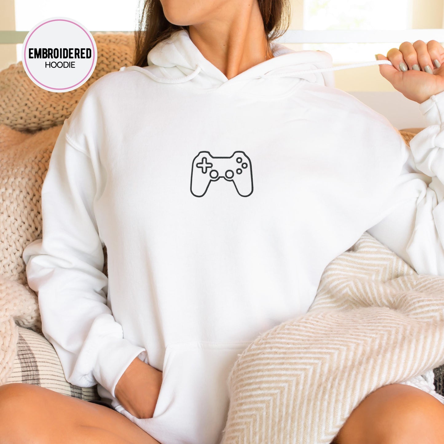Joystick Embroidery Hoodie