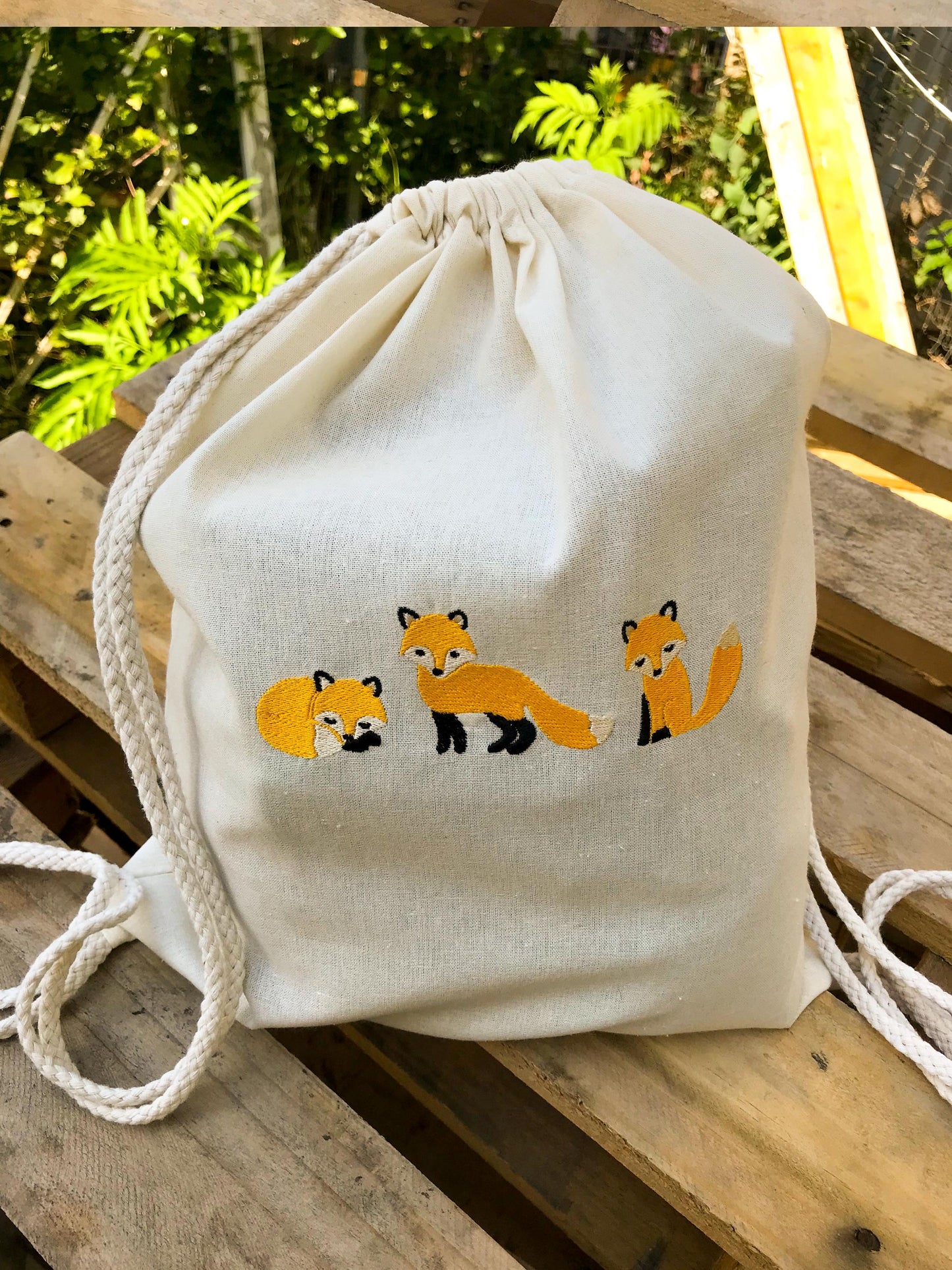 Foxes Embroidery Bag