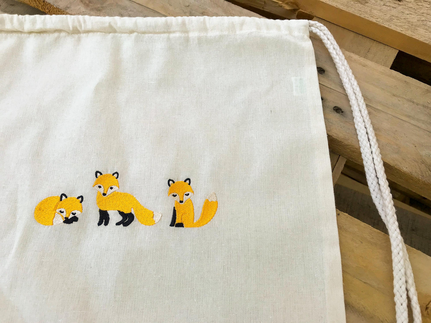 Foxes Embroidery Bag