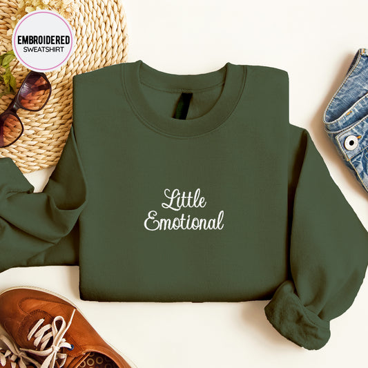 A Little Emotional Embroidered Sweatshirt,