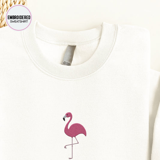 Flamingo Embroidery Sweatshirt