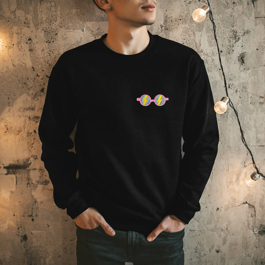 Funky Glasses Embroidery Sweatshirt