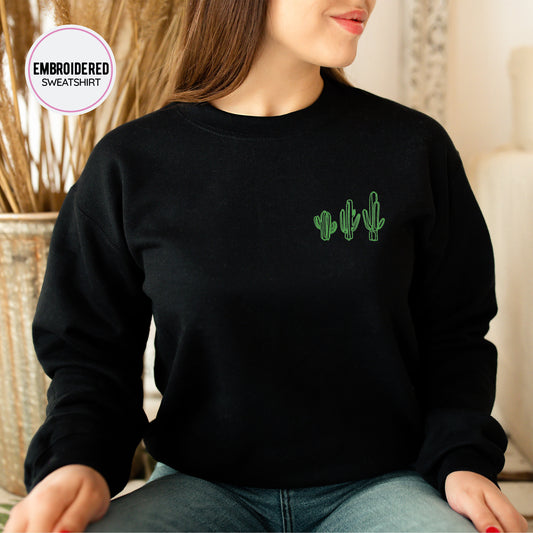Cactus Embroidery Sweatshirt