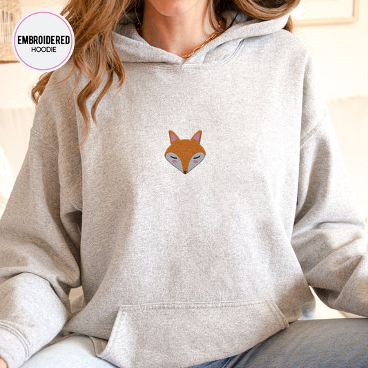 Fox Head Embroidery Hoodie