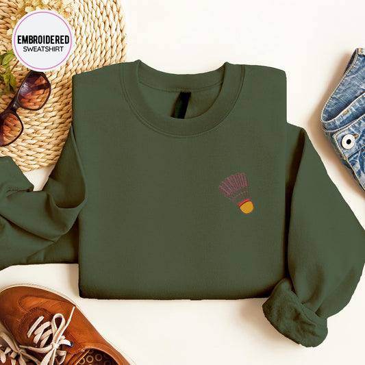 Badminton Birdie Embroidery Sweatshirt