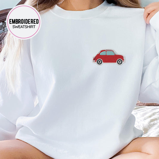 Red Car Embroidery Sweatshirt