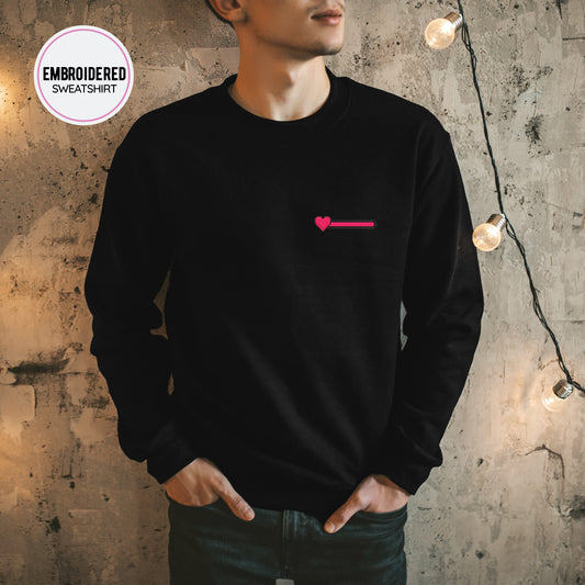 Full Gaming Heart Embroidery Sweatshirt