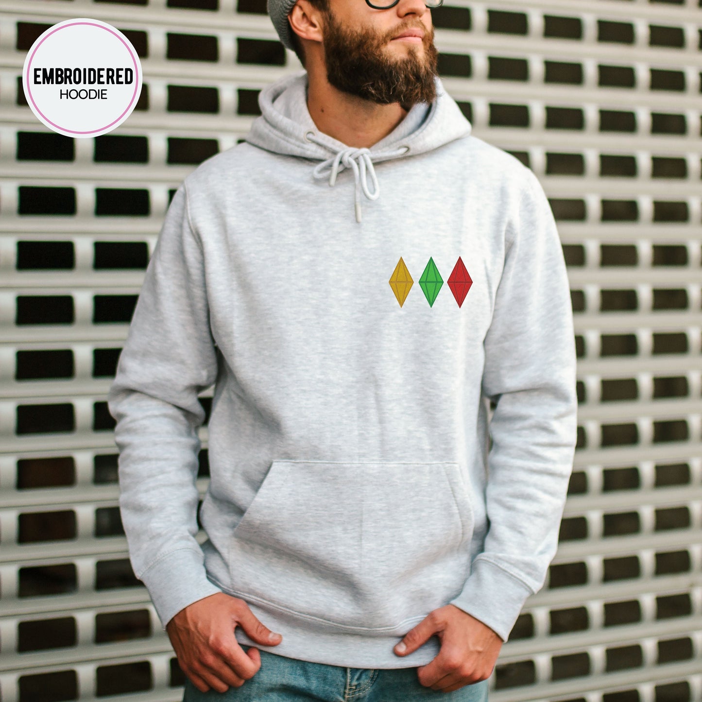 Sims Blobs Embroidery Hoodie