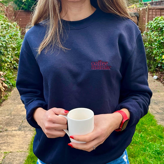 Coffee Maniac Embroidery Sweatshirt