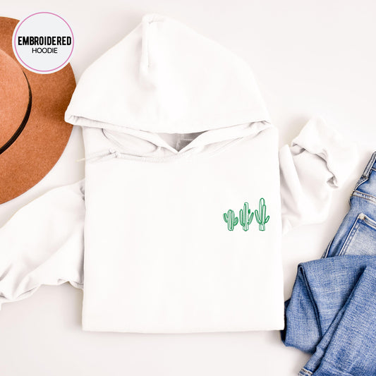 Cactuses Embroidery Hoodie