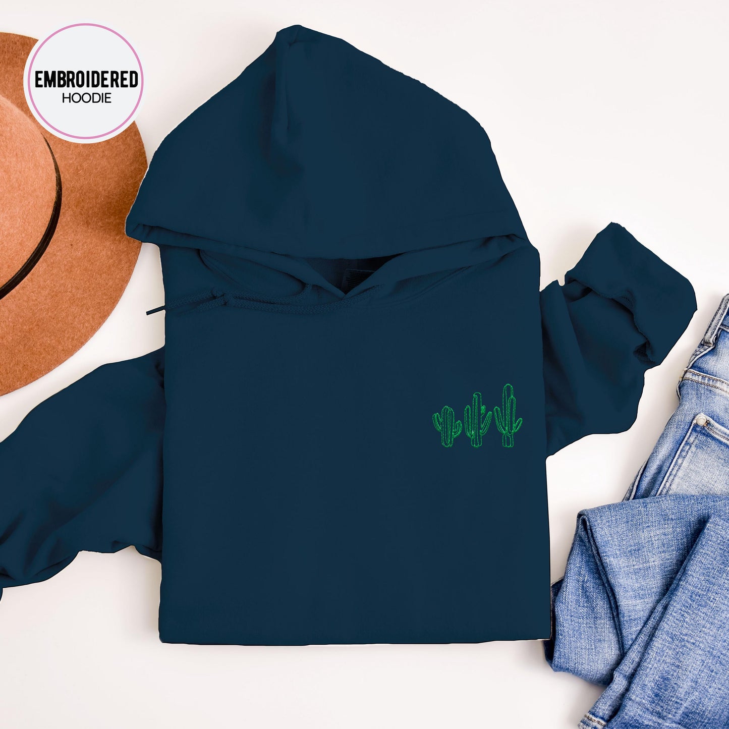 Cactuses Embroidery Hoodie