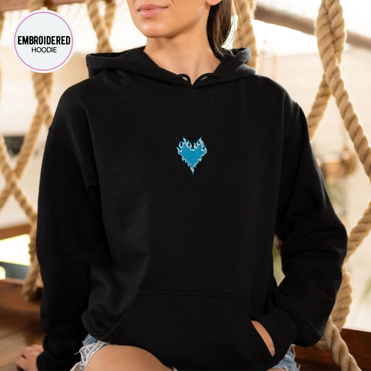 Frozen Heart Embroidery Hoodie