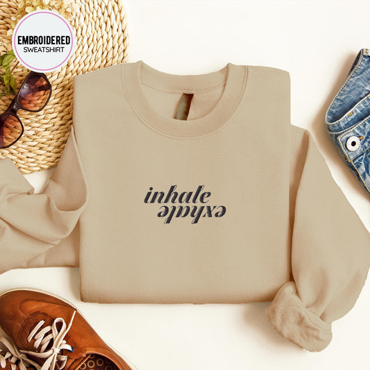 Inhale Exhale Embroidery Sweatshirt