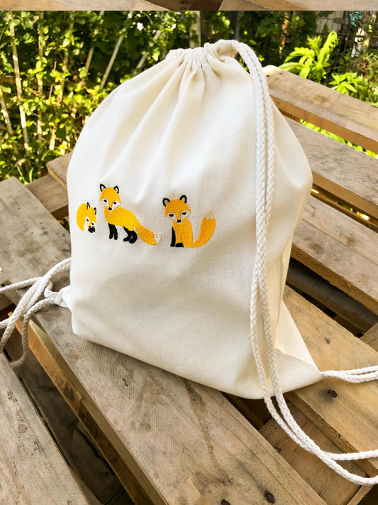 Foxes Embroidery Bag
