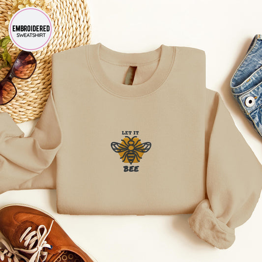 Let it BEE Embroidery Sweatshirt