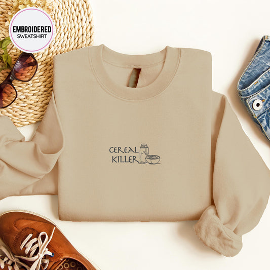 Cereal Killer Embroidery Sweatshirt