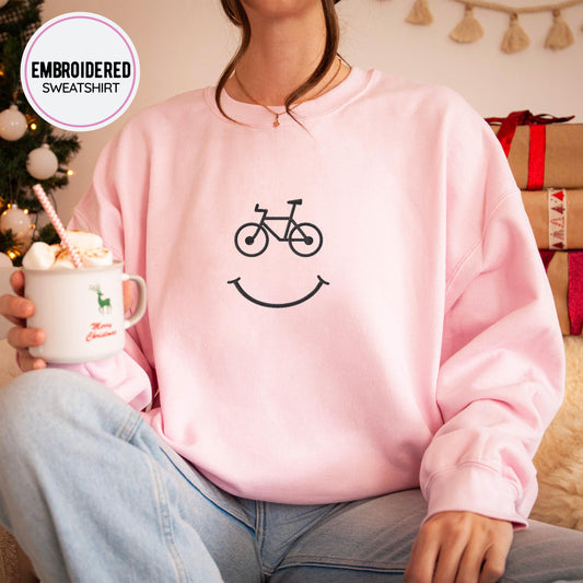 Bike Smile Embroidery Sweatshirt